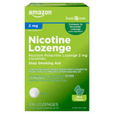 Amazon Basic Care nicotine lozenge 2 mg mint bottle front for quit support