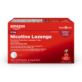 Amazon Basic Care Nicotine Lozenge 4 mg cherry packshot showing the craving relief option