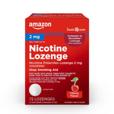 Amazon Basic Care Nicotine Polacrilex Lozenge cherry pack front helps curb cravings