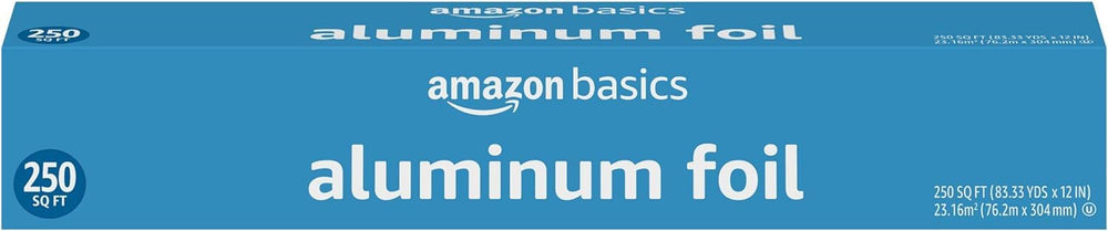 Amazon Basics aluminum foil roll enables versatile cooking and easy cleanup.