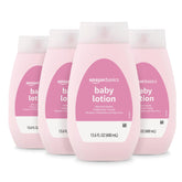 Amazon Basics Baby Lotion pack of 4 bottles for family use.