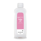 Amazon Basics Baby Oil bottle pour for gentle, controlled application and moisturized skin.