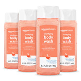 Amazon Basics Clarifying Pink Grapefruit Body Wash bottle-front highlights 8.5 oz for daily refreshing cleansing.