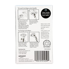 Amazon Basics razor refill close-up showing blades and edge protection for a precise shave