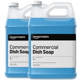 Amazon Basics commercial dish soap bottle with clear label and long-lasting suds for busy kitchens.