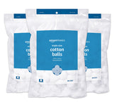 Amazon Basics cotton balls packaging showing bulk value.