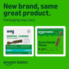 Close-up of Amazon Basics textured dental chews showing ridges for cleaning.