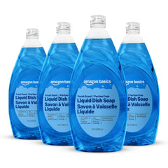 Amazon Basics dish soap grease-cutting action for tough cookware.