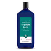 Amazon Basics Eucalyptus & Spearmint foaming bath bottle pour for a refreshing soak.
