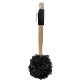 Amazon Basics exfoliating loofah brush with wood handle for deep cleansing.