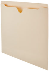 Amazon Basics file jackets flat no expansion with reinforced tab for secure document organization.