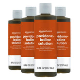Amazon Basics first aid antiseptic 8oz bottle with povidone-iodine for quick cleanup.