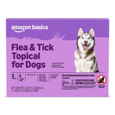 Amazon Basics flea and tick treatment for large dogs in a 3-dose pack for easy use.