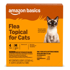 Amazon Basics flea treatment cat bottle—easy monthly protection.