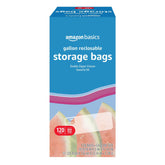 Amazon Basics gallon bags with double zipper seal for secure organization