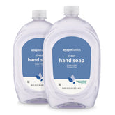 Amazon Basics Gentle & Mild Clear Hand Soap Refill bottle front view showing a gentle cleansing formula