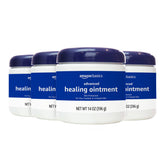 Amazon Basics Healing Ointment bottle front, soothing dry skin and lips