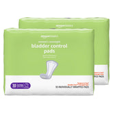 Amazon Basics women's incontinence pads — pack overview and coverage.
