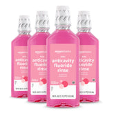 Amazon Basics Kids Mouthwash bubble gum flavor makes daily rinsing enjoyable for kids.