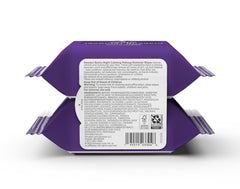 Amazon Basics makeup remover wipes back panel highlighting dermatologist-tested formula.