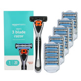 Amazon Basics MotionSphere razor head shows pivoting action for a smooth contour shave.