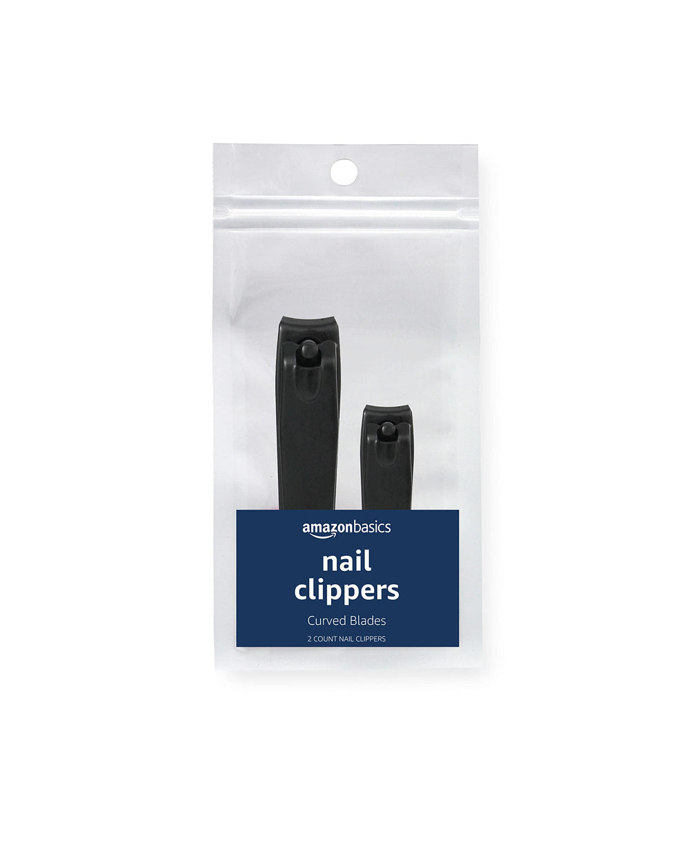 Amazon Basics nail clipper set with curved blades for precise trimming.