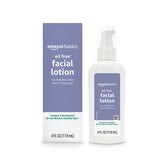 Amazon Basics oil-free face moisturizer bottle provides lightweight hydration without clogging pores.