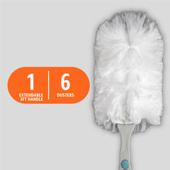 Amazon Basics plume refill capturing dust from corners and surfaces.