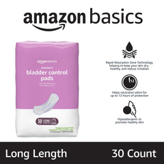 Amazon Basics absorbent core designed for postpartum wear and leakage protection.