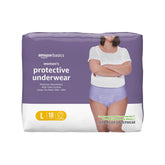 Amazon Basics postpartum underwear in lavender 18-count offers discreet, comfortable protection.