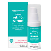 Amazon Basics Retinol Serum bottle pour demonstrates quick absorption for daily use.