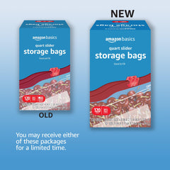 Amazon Basics slider quart bags with slider zipper top for easy opening