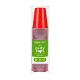 Amazon Basics sturdy red 18oz cups stacked for party service