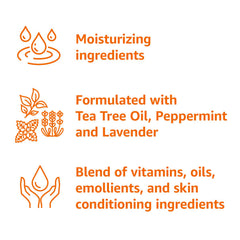 Pour close-up of Amazon Basics Tea Tree Conditioner showing a light, rinse-friendly formula