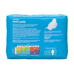 Amazon Basics thick maxi pad with wings closeup highlights flexible, secure fit.