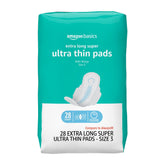 Amazon Basics Ultra Thin Pads with Flexi-Wings pack for discreet protection.