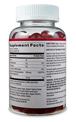 Amazon Basics Vitamin B12 Gummies jar close-up highlights raspberry flavor.