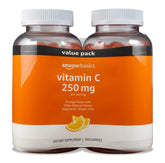Amazon Basics Vitamin C Gummies orange flavor two-pack 300-count for easy daily dose