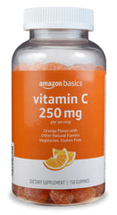 Amazon Basics Vitamin C gummies bottle with sour orange flavor