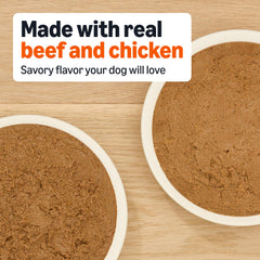 Amazon Basics meaty loaf chicken and rice dinner can shown for a balanced protein-rich meal