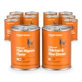 Amazon Basics wet dog food meaty loaf filet mignon can for a flavorful adult dog dinner