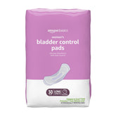 Amazon Basics bladder protection pads in packaging for discreet protection and readiness.