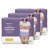 Amazon Basics women's incontinence underwear lavender packaging for discreet daily wear