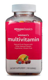 Amazon Basics Women's Multivitamin bottle front view for daily wellness.