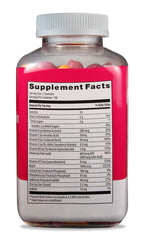 Amazon Basics gummies close-up highlighting natural fruit flavors for enjoyment.