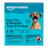 Amazon Basics xlarge dog topical 4-dose pack ready for monthly protection.