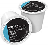 Solimo Decaf Breakfast Blend pods in a box for easy morning coffee