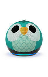 Amazon Echo Dot Kids on a nightstand for screen-free learning and bedtime routines.