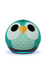 Amazon Echo Dot Kids on a nightstand for screen-free learning and bedtime routines.