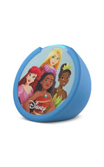 Amazon Echo Pop Kids with Disney Princess design enhances display and playful learning.